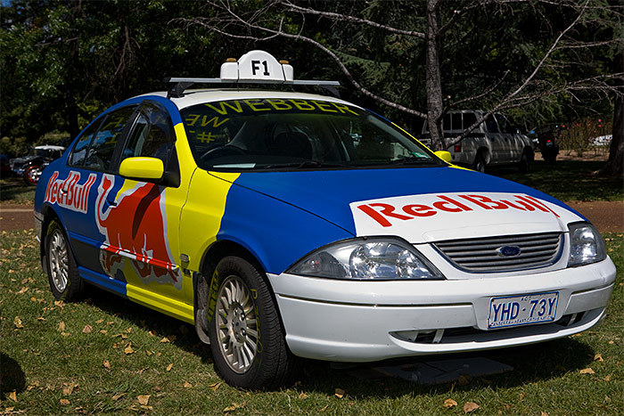 The completed Red Bull Racing Taxi on display at the show